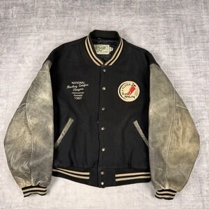 Vtg Nhlpa Jacket Mens XL Black Roots Canada NHL National Hockey League Varsity